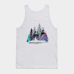 Abstract Silhouette of a Kayak Fisherman Tank Top